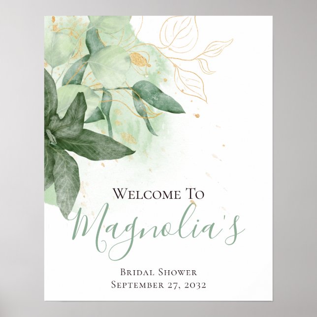 Affiche Panneau de bienvenue pour une baby shower Chic Gre (Devant)