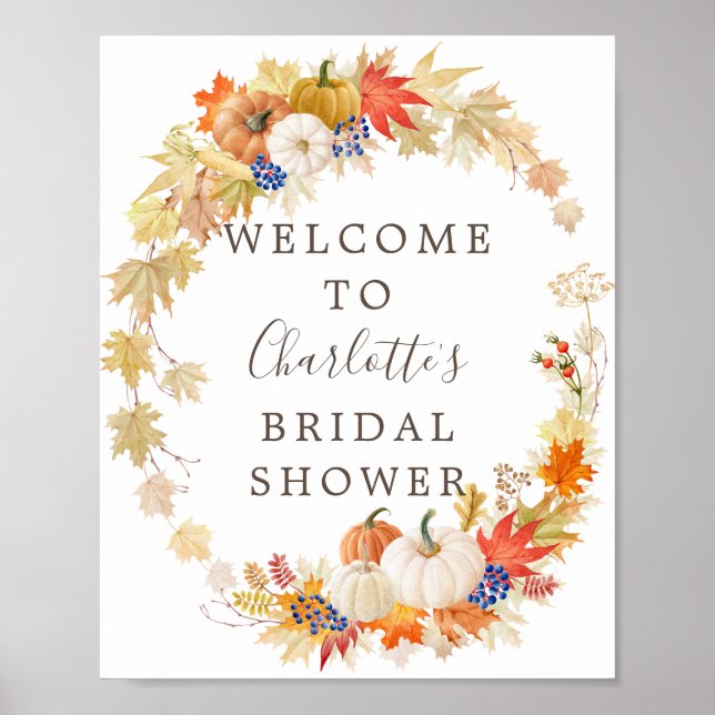 Affiche Panneau de bienvenue pour une baby shower d'automn (Devant)