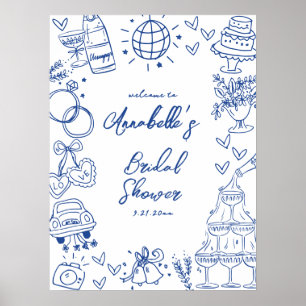 Affiche Panneau de bienvenue pour une baby shower de maria