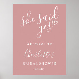 Affiche Panneau de bienvenue pour une Baby Shower Dusty Ro