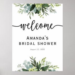 Affiche Panneau de bienvenue pour une baby shower Eucalypt