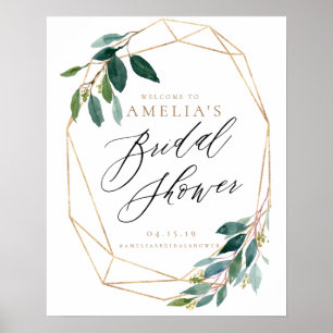 Affiche Panneau de bienvenue pour une baby shower florale 