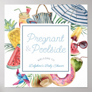 Affiche Panneau de bienvenue pour une Baby Shower garçon «