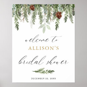Affiche Panneau de bienvenue pour une baby shower hivernal