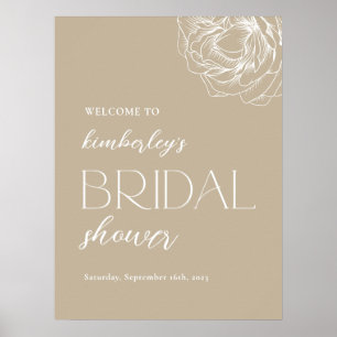 Affiche Panneau de bienvenue pour une baby shower minimali