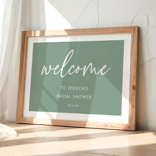 Affiche Panneau de bienvenue pour une baby shower minimali