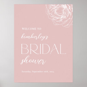 Affiche Panneau de bienvenue pour une baby shower minimali