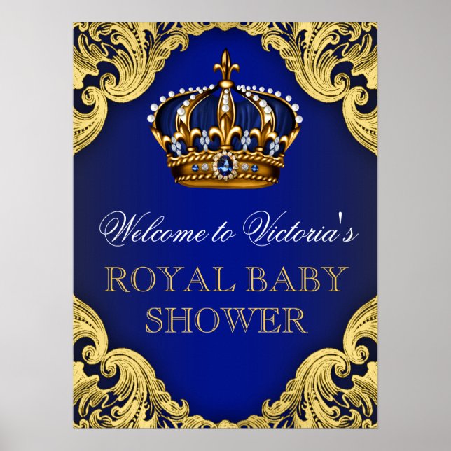 Affiche Panneau de bienvenue pour une baby shower Prince (Devant)