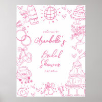 Panneau de bienvenue pour une baby shower rose des
