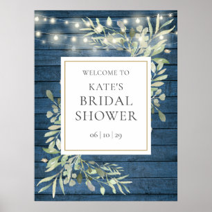 Affiche Panneau de bienvenue pour une baby shower rustique