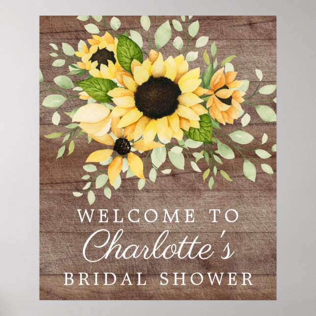 Affiche Panneau de bienvenue pour une baby shower rustique (Devant)