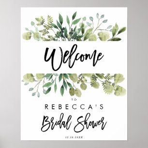 Affiche panneau de bienvenue pour une baby shower rustique