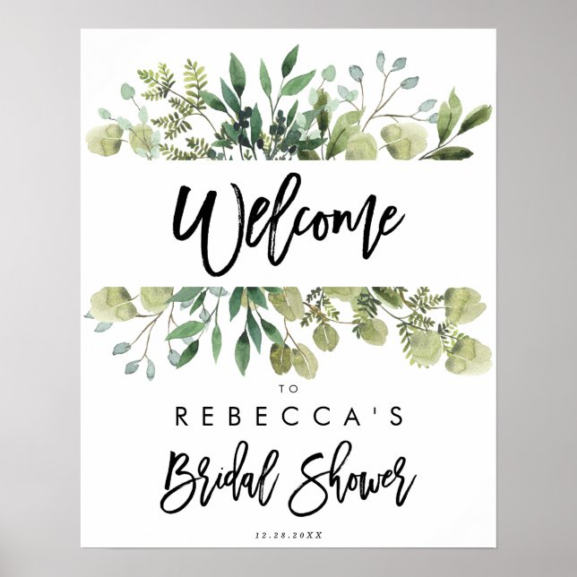 Affiche panneau de bienvenue pour une baby shower rustique (Devant)