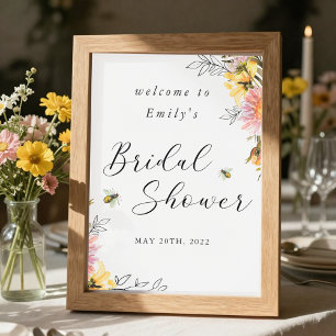 Affiche Panneau de bienvenue pour une baby shower rustique