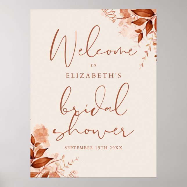 Affiche Panneau de bienvenue pour une baby shower rustique (Devant)