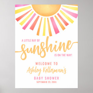 Affiche Panneau de bienvenue pour une baby shower "Sunshin