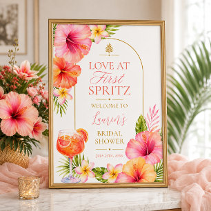 Affiche Panneau de bienvenue pour une Baby Shower tropical