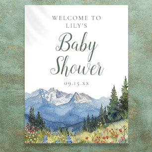 Affiche Panneau de bienvenue pour une baby shower Watercol