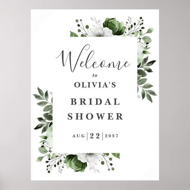Affiche Panneau de bienvenue pour une douche de mariage à  (Devant)