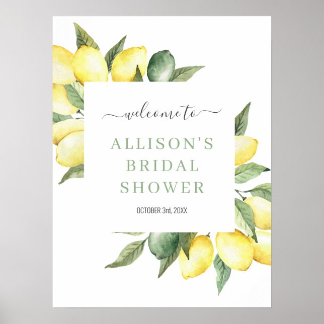 Affiche Panneau de bienvenue pour une douche de mariage à  (Devant)