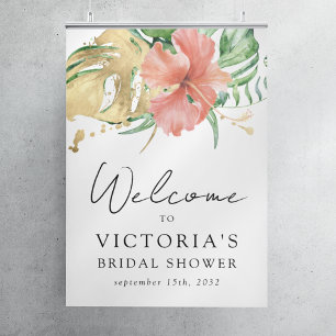 Affiche Panneau de bienvenue pour une douche de mariage fl
