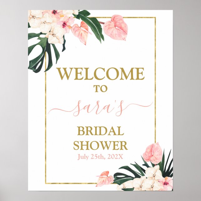 Affiche Panneau de bienvenue pour une douche de mariage tr (Devant)