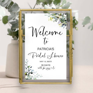 Affiche Panneau de bienvenue pour une douche de mariée à l