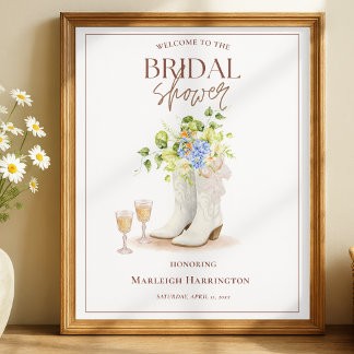 Affiche Panneau de bienvenue pour une douche de mariée ave