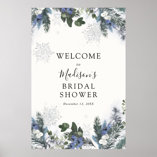 Affiche Panneau de bienvenue pour une douche de mariée Eve (Devant)