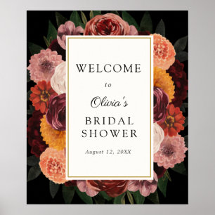 Affiche Panneau de bienvenue pour une douche de mariée flo