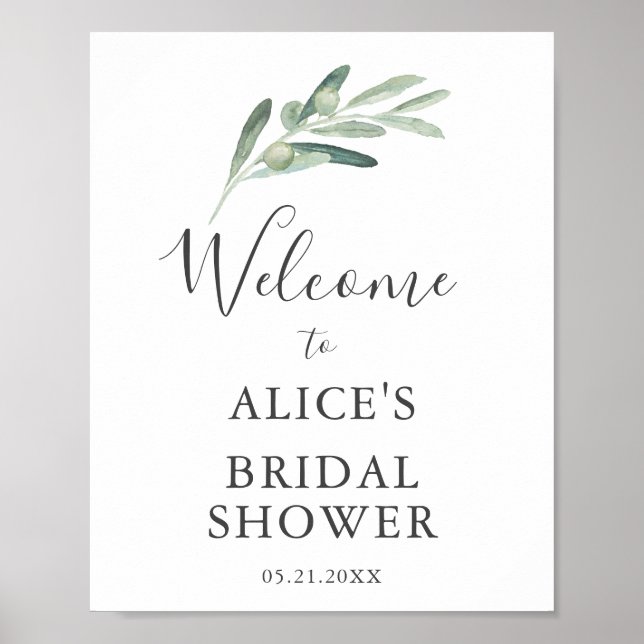 Affiche Panneau de bienvenue pour une douche de mariée sur (Devant)