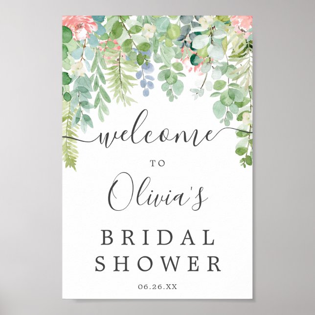Affiche Panneau de bienvenue pour une douche de nuptiale à (Devant)