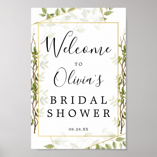 Affiche Panneau de bienvenue pour une douche de nuptiale e (Devant)