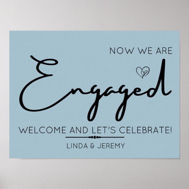 Affiche Panneau de bienvenue pour une fête de fiançailles  (Devant)