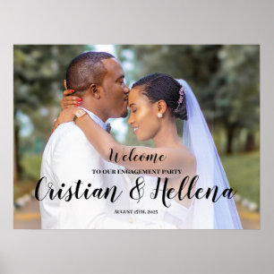 Affiche Panneau de bienvenue pour une fête de fiançailles 