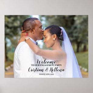 Affiche Panneau de bienvenue pour une fête de fiançailles 