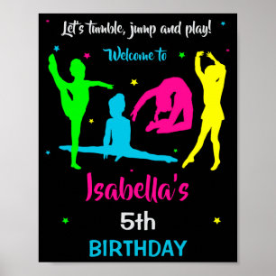 Affiche Panneau de bienvenue pour une fête de gymnastique 