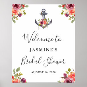 Affiche Panneau de bienvenue pour une fête de mariage avec