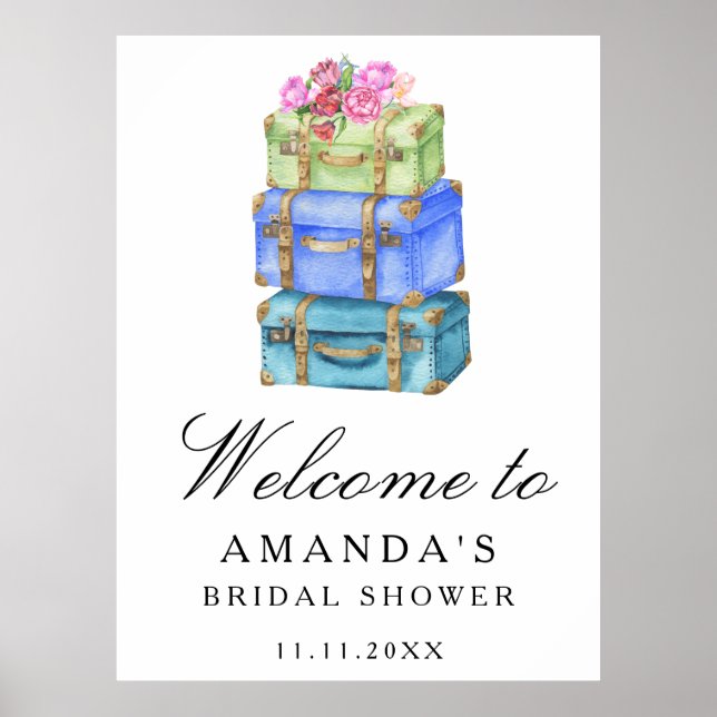 Affiche Panneau de bienvenue pour une fête de mariage de v (Devant)