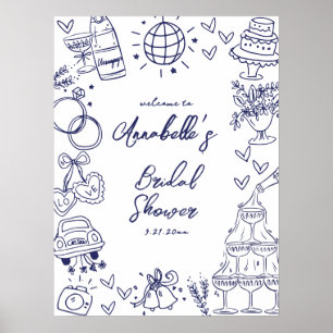 Affiche Panneau de bienvenue pour une fête de mariage dess
