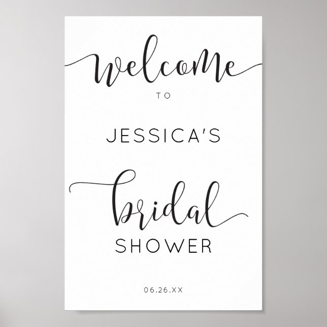 Affiche Panneau de bienvenue pour une fête de mariage en é (Devant)