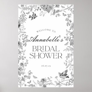 Affiche Panneau de bienvenue pour une fête de mariage flor