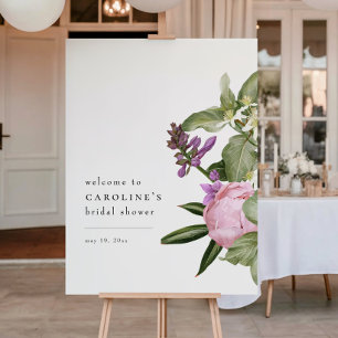 Affiche Panneau de bienvenue pour une fête de mariage rose