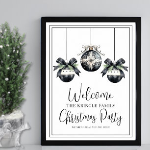 Affiche Panneau de bienvenue pour une fête de Noël d'hiver