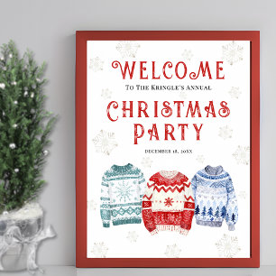 Affiche Panneau de bienvenue pour une fête de Noël festive