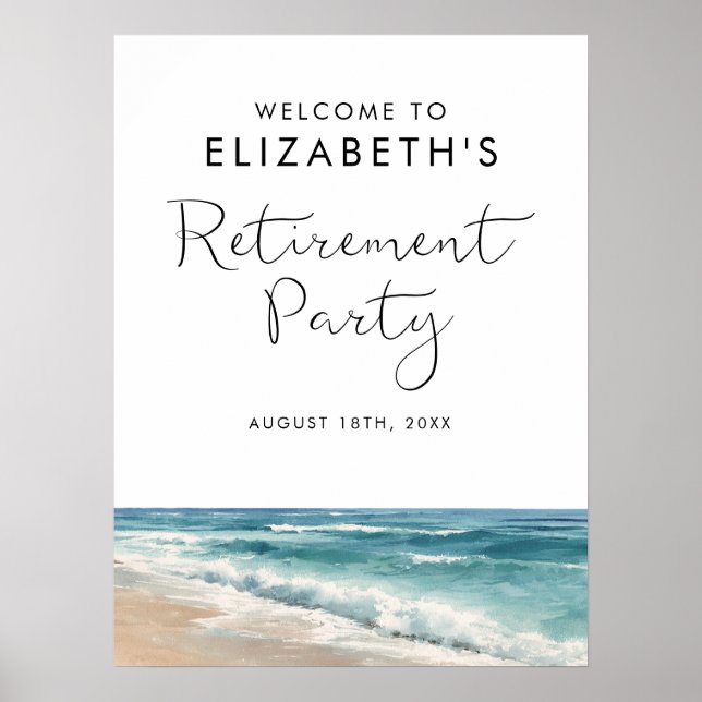 Affiche Panneau de bienvenue pour une fête de retraite à l (Devant)