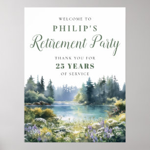Affiche Panneau de bienvenue pour une fête de retraite au