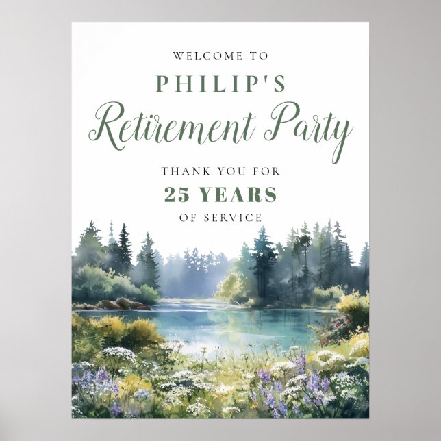 Affiche Panneau de bienvenue pour une fête de retraite au  (Devant)