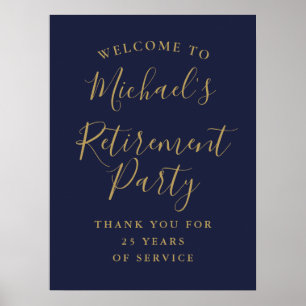 Affiche Panneau de bienvenue pour une fête de retraite ble