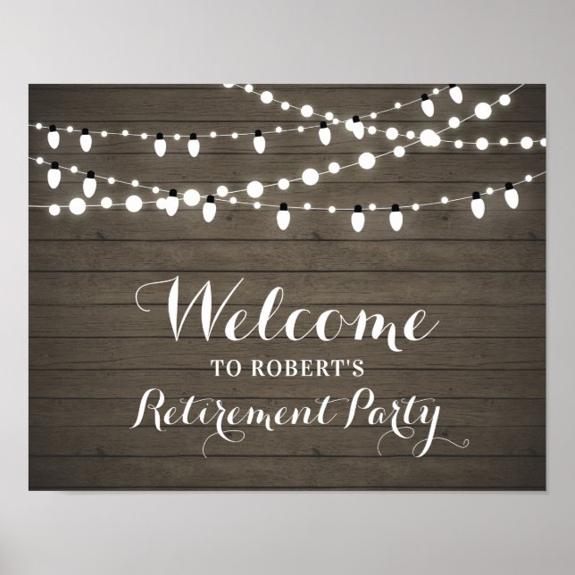 Affiche Panneau de bienvenue pour une fête de retraite en  (Devant)